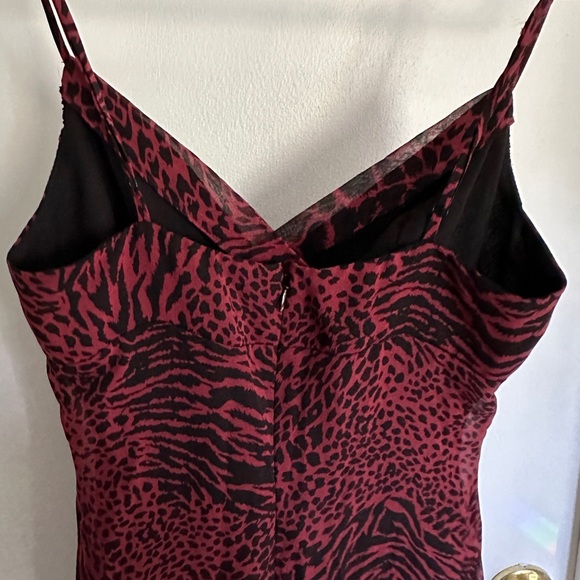 VINTAGE RARE Betsey Johnson silk red animal cheetah leopard dress - Picture 4 of 7
